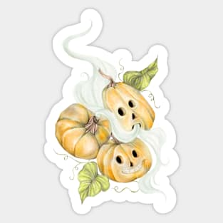 Vintage Halloween Pumpkins Sticker